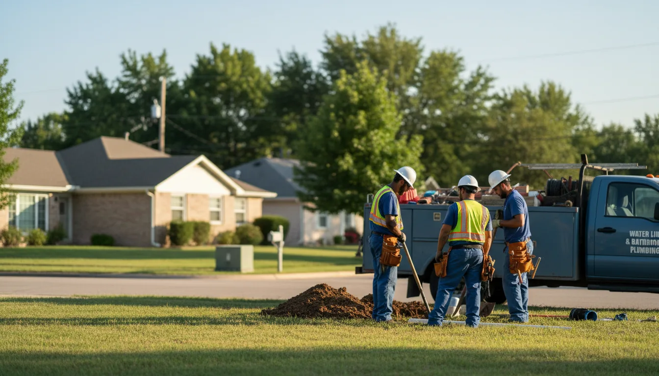 Residential water line and bathroom plumbing service in Fox, AR